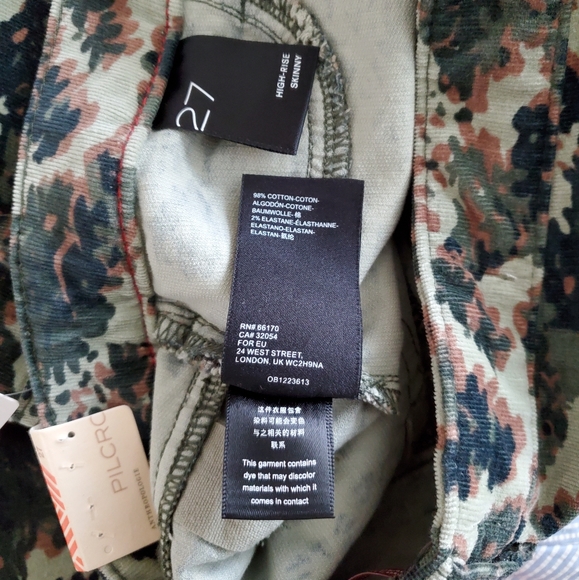 Anthropologie Pilcro corduroy denim skinny cropped high rise jeans Size 27 green - Picture 8 of 9